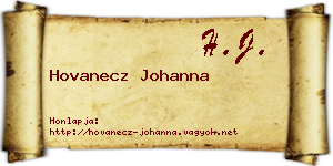 Hovanecz Johanna névjegykártya